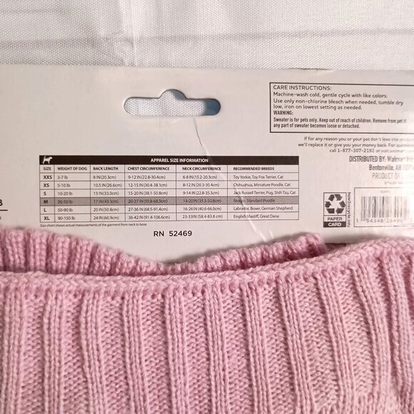 Vibrant Life Lady Boss Pink Dog Sweater Size M NWT Fits 20-50 lb Dogs - Picture 2 of 6